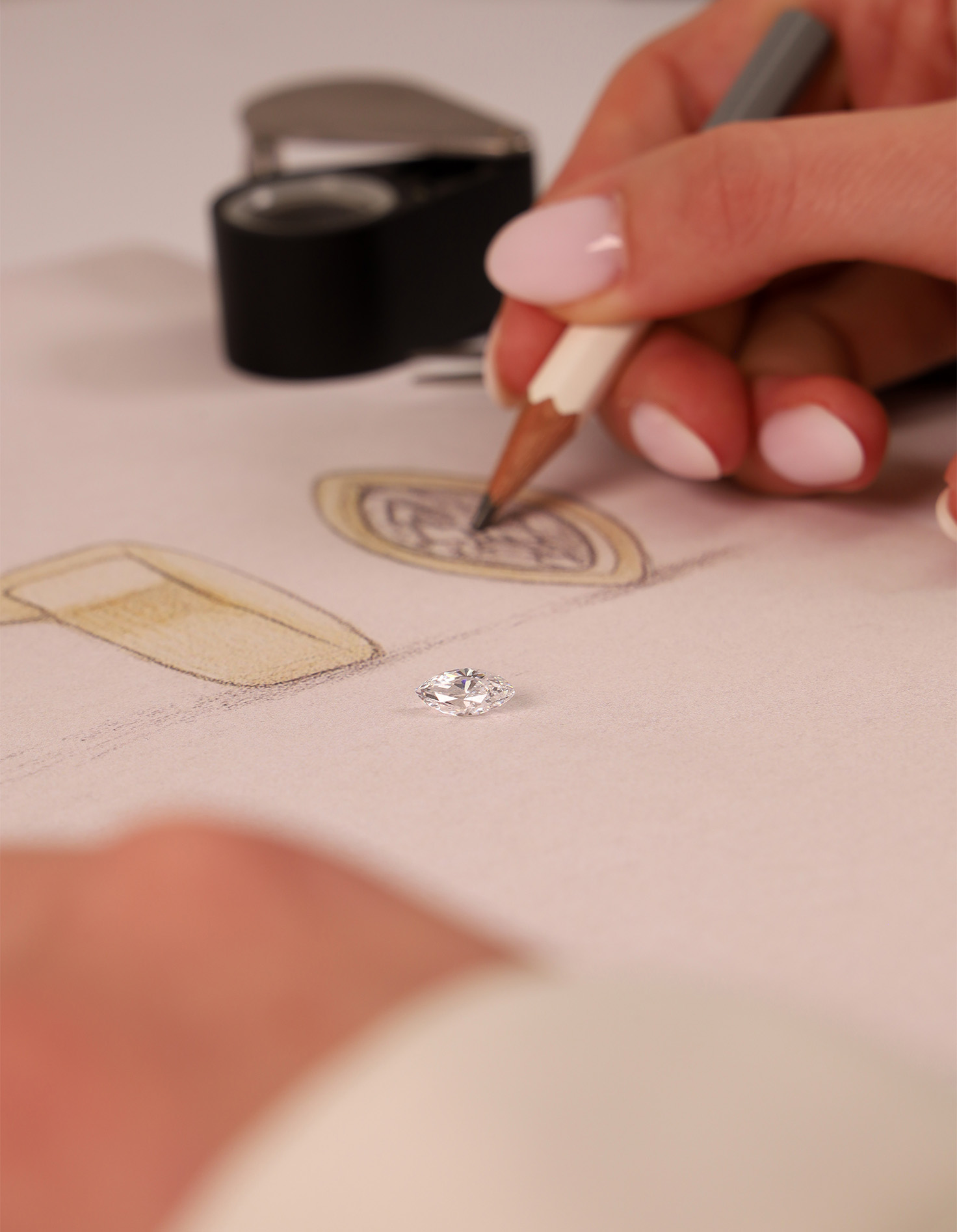 ontwerpfase diamond point exclusief bij de bijenkorf