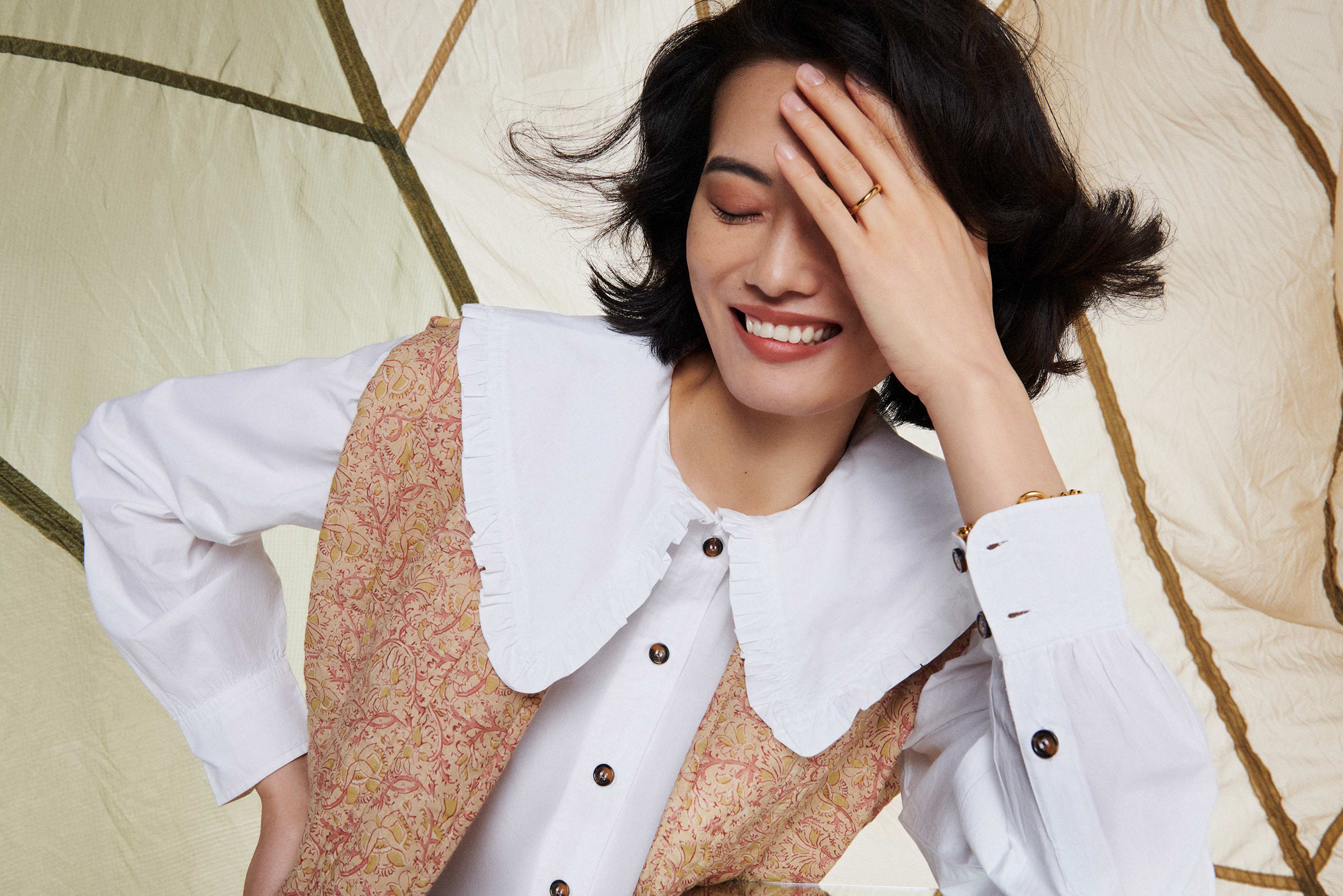 witte blouse met oversized kraag